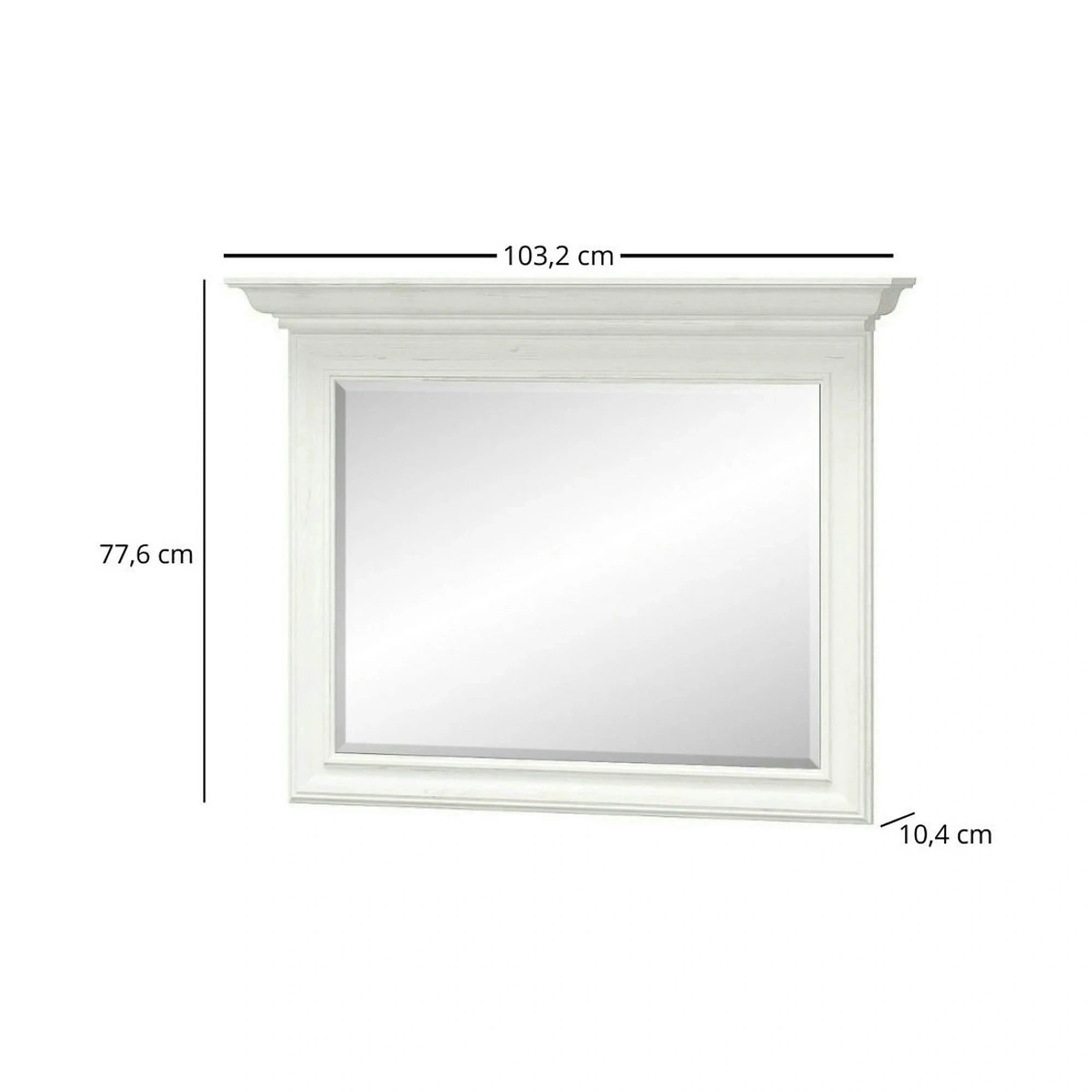 Oglinda pentru perete IRYS, pin alb anderson, PAL laminat, 103x10x78 cm