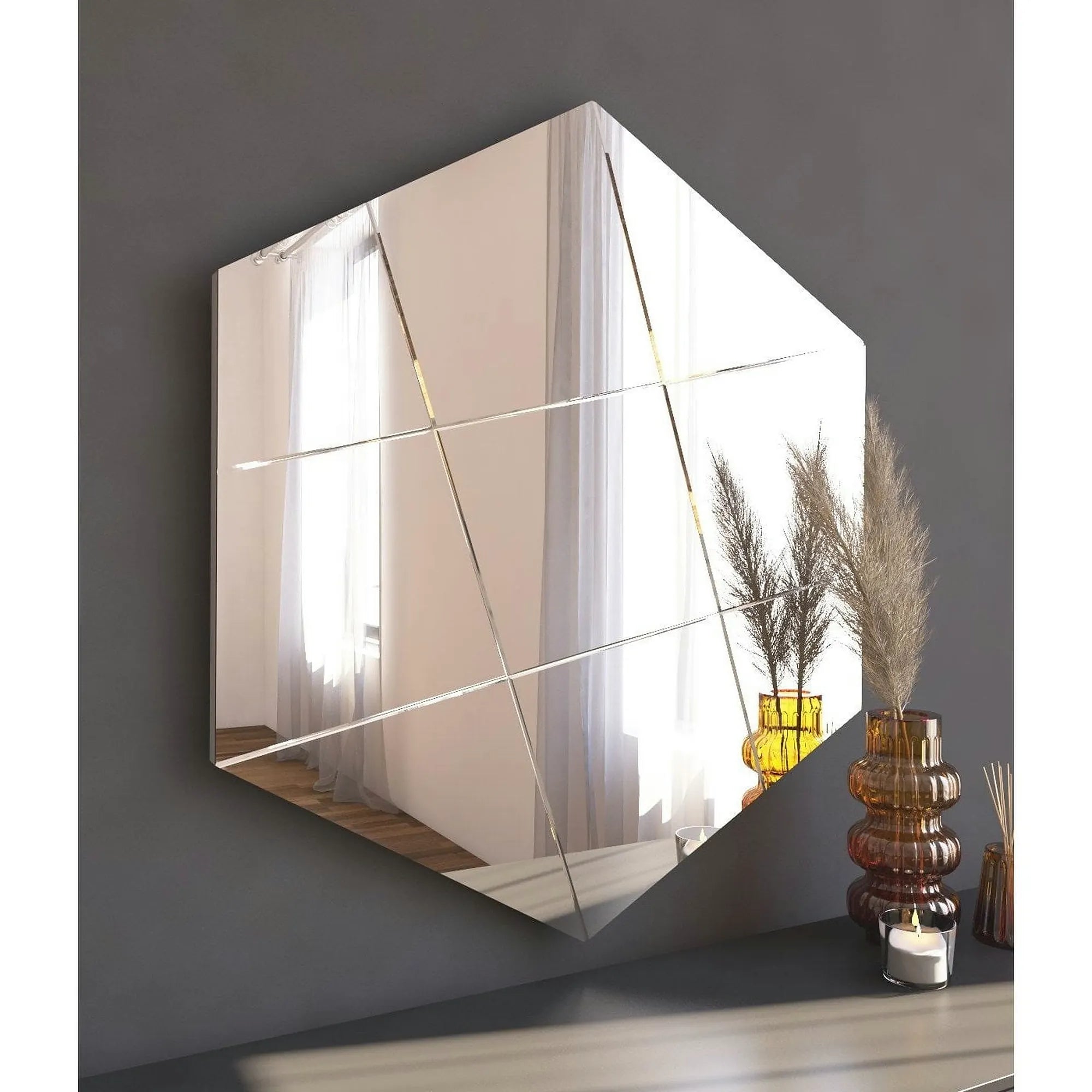 Oglinda perete ASSA, alb, 70x2x60 cm