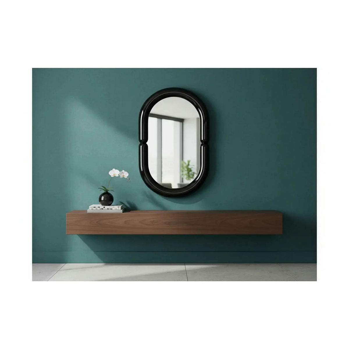 Oglinda POSTER, negru, 50x80 cm