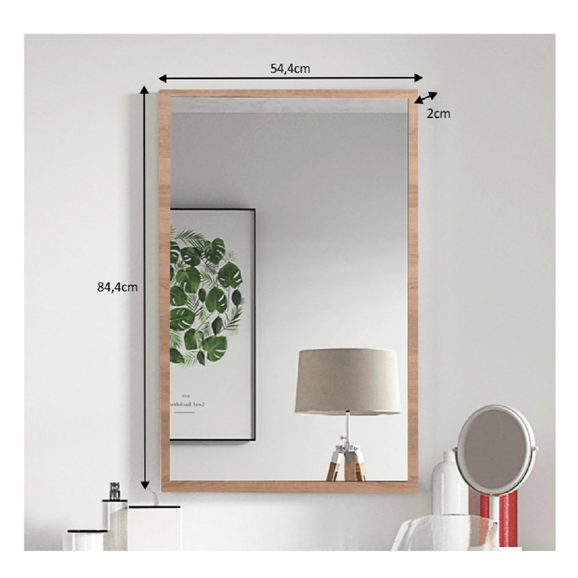 Oglinda VIOLET, stejar sonoma, DTD laminat, 54x2x84 cm