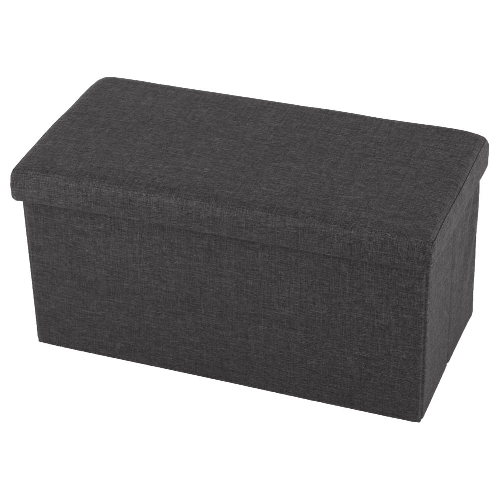 Taburet pliabil ORELIA, stofa clasica gri inchis, cu spatiu depozitare, 76x38x38 cm