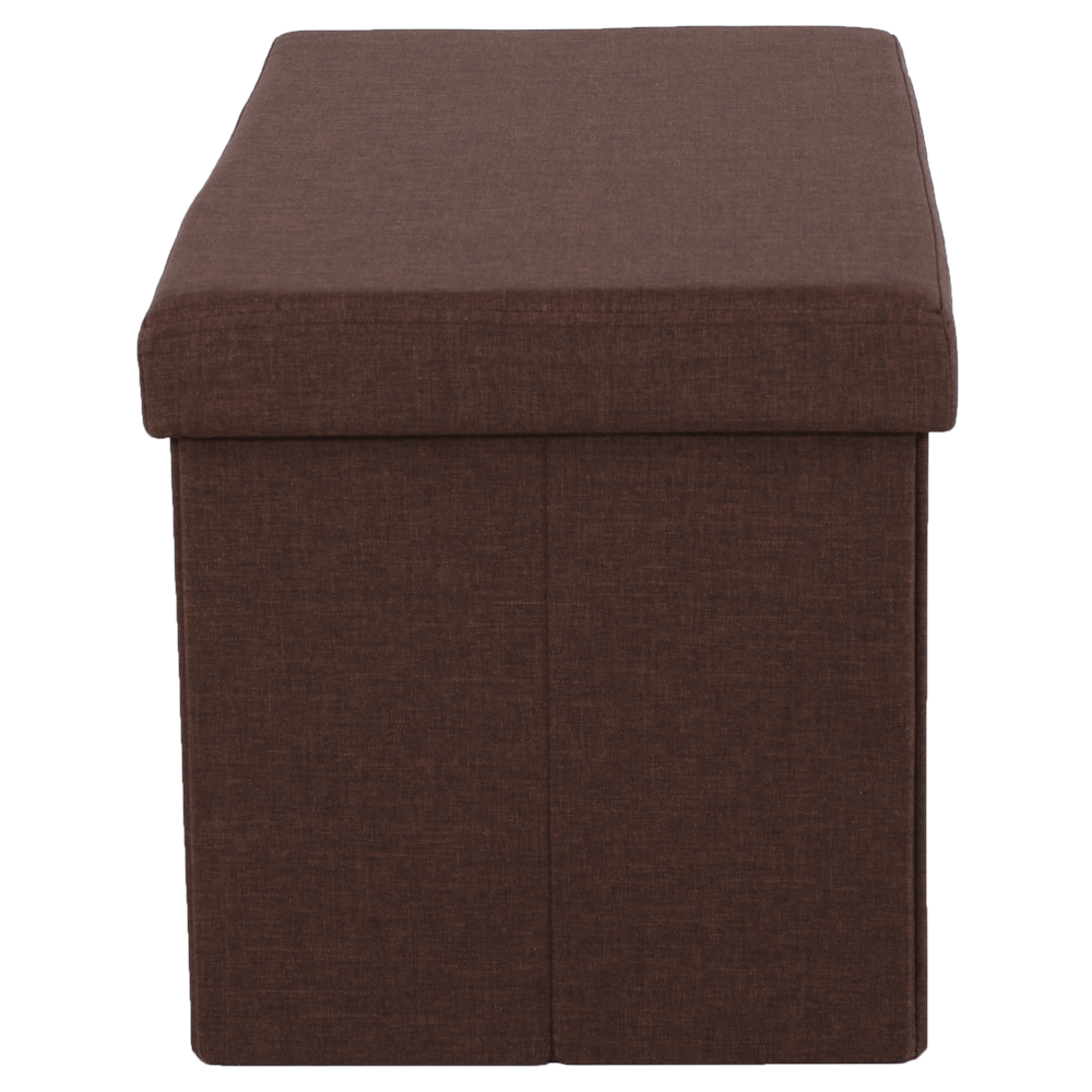 Taburet pliabil ORELIA, stofa clasica maro, cu spatiu depozitare, 76x38x38 cm