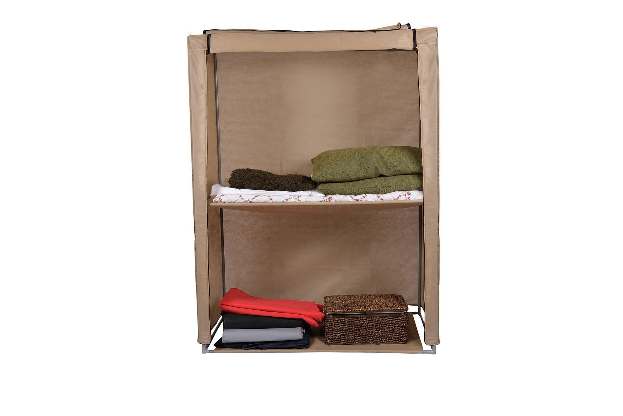 Organizator garderoba 379VLV2204, bej, material textil/metal, 118x45x158 cm