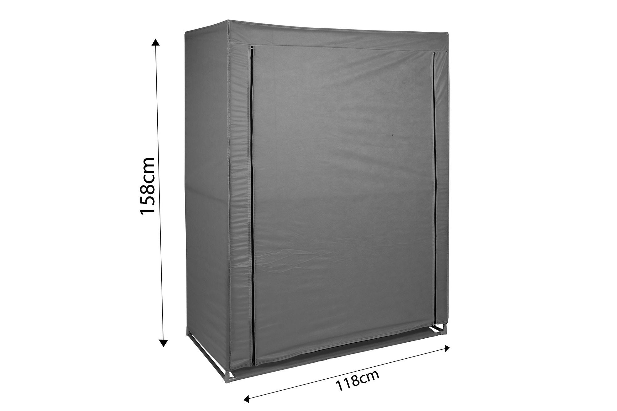 Organizator garderoba 379VLV2205, gri, material textil/metal, 118x45x158 cm