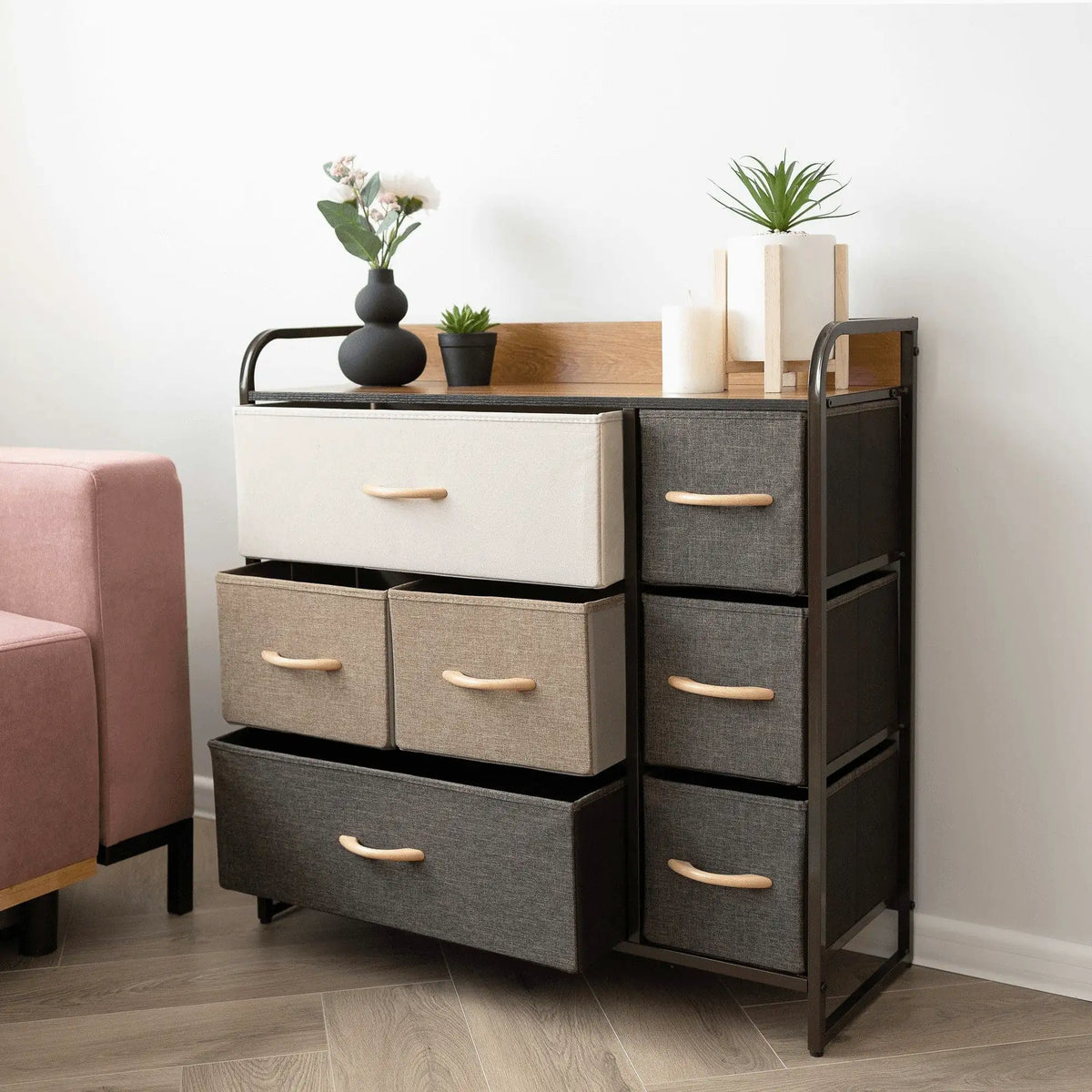Organizator HAZEL TYP 3, bej/maro/negru, 80x29x79 cm