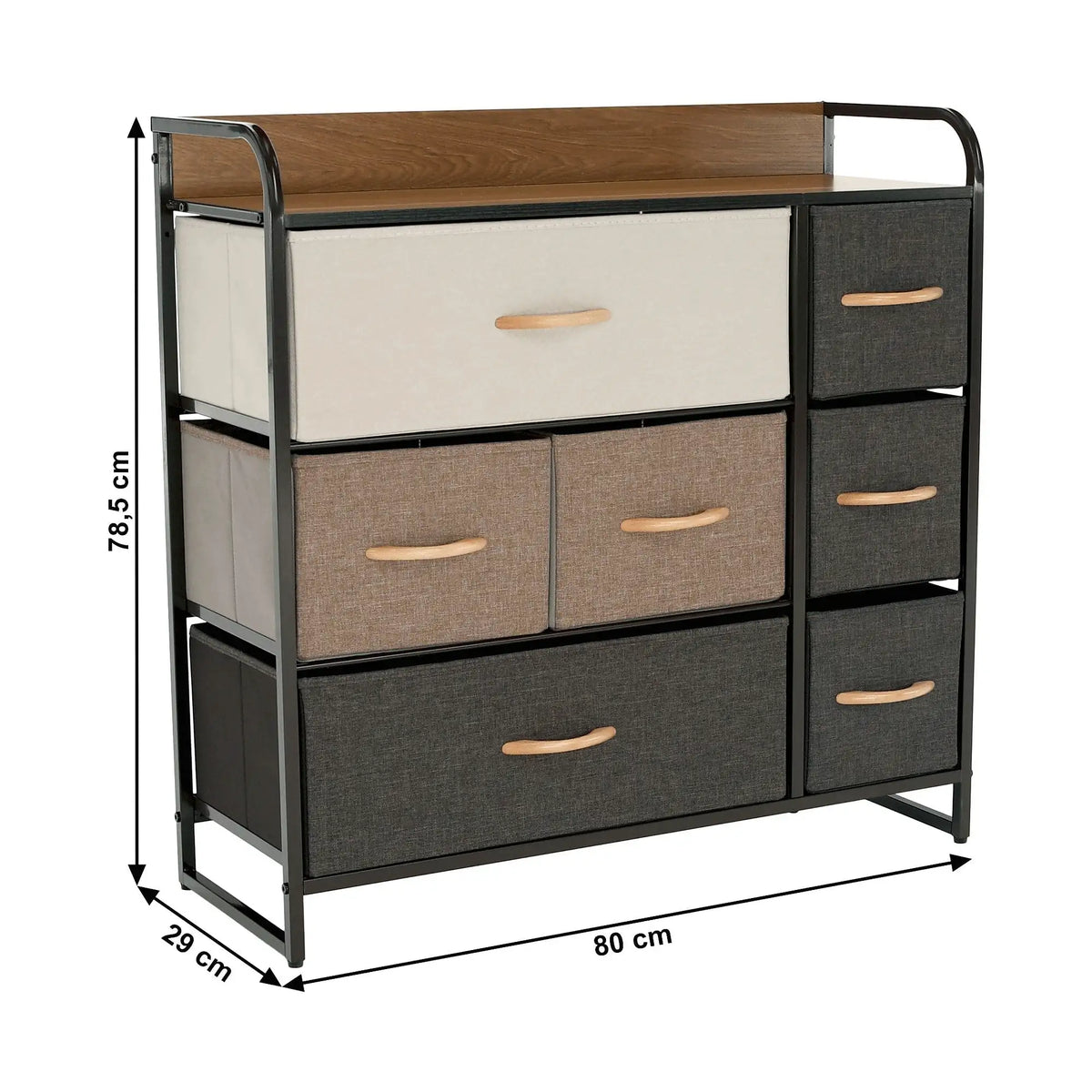 Organizator HAZEL TYP 3, bej/maro/negru, 80x29x79 cm