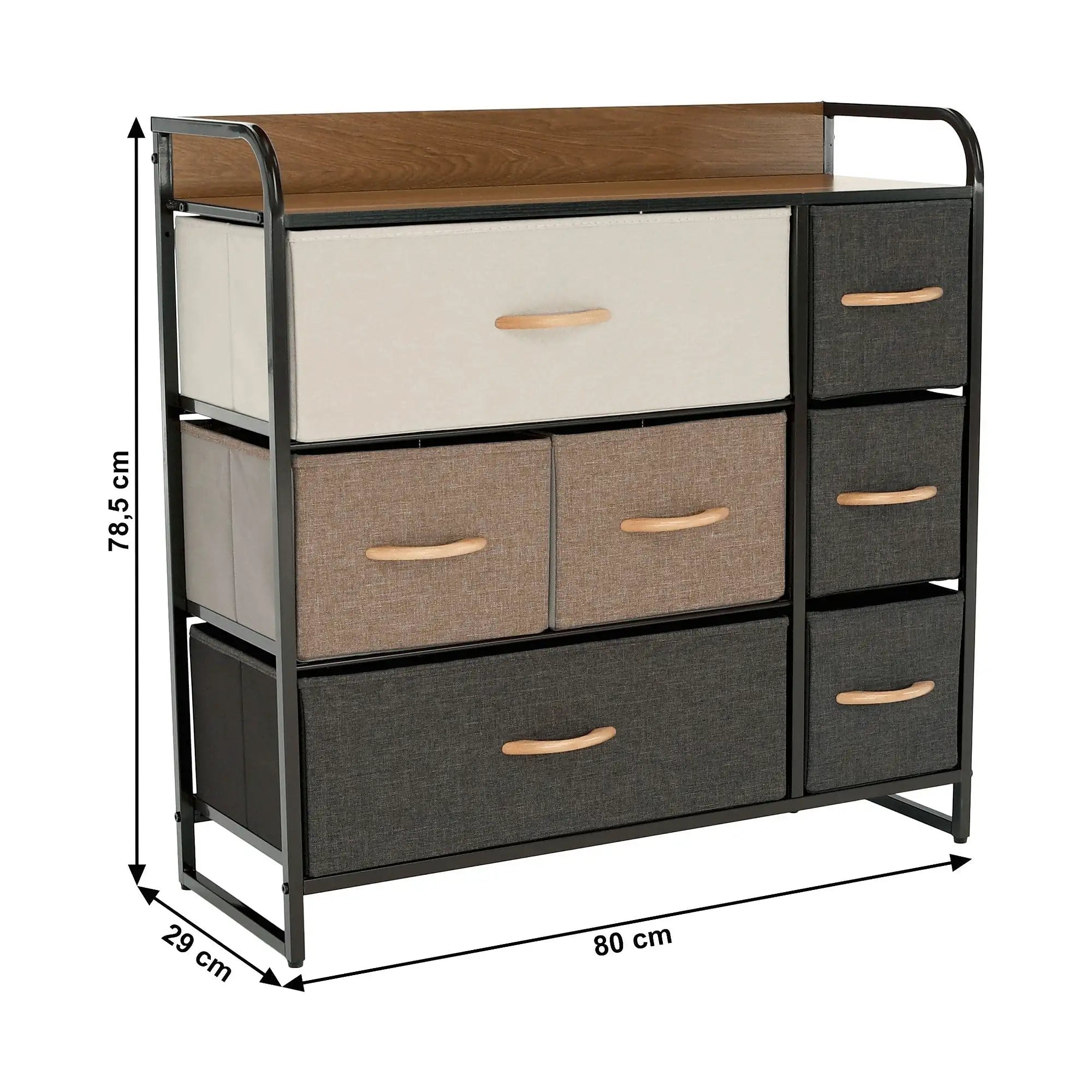 Organizator HAZEL TYP 3, bej/maro/negru, 80x29x79 cm
