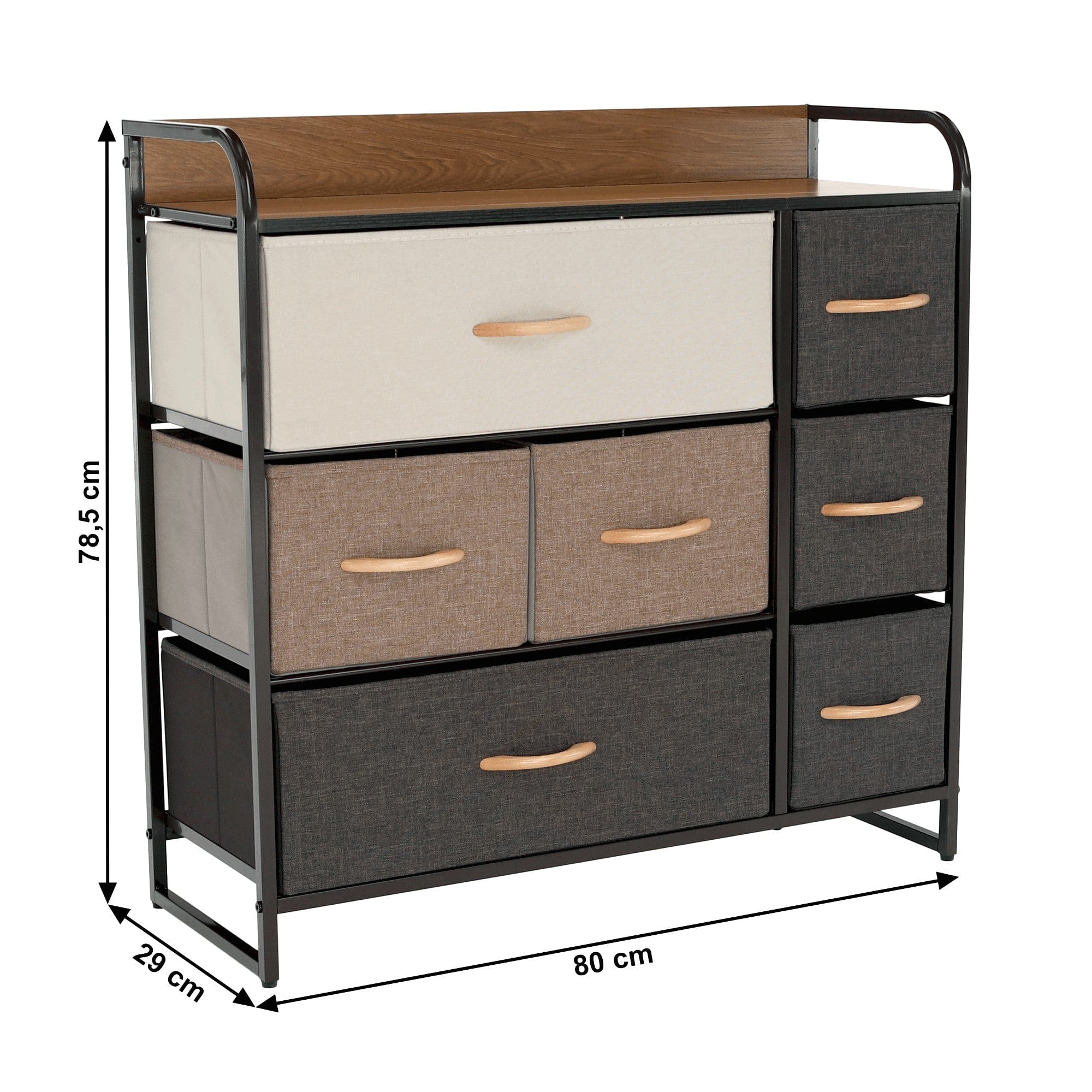 Organizator HAZEL TYP 3, bej/maro/negru, 80x29x79 cm