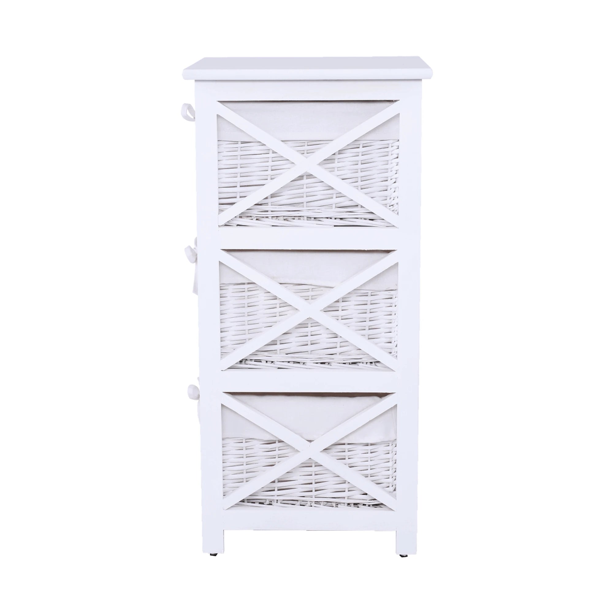 Organizator RAFAELLO 3, lemn/rachita, alb, 36x37x76 cm