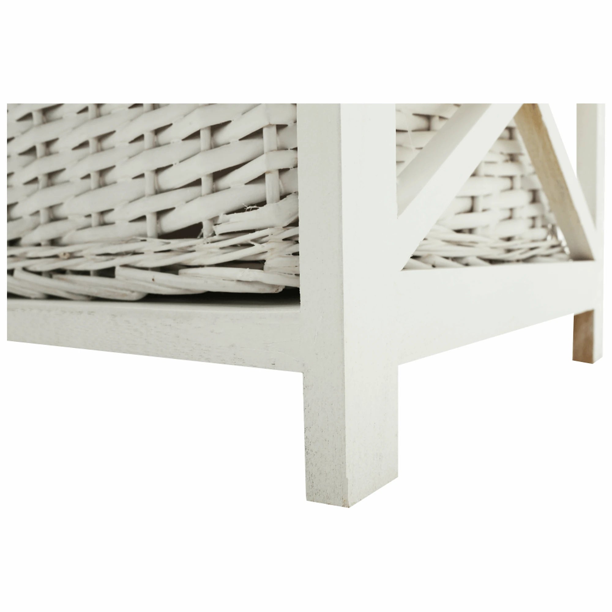 Organizator RAFAELLO 9, alb, material textil/lemn, 94x37x76 cm