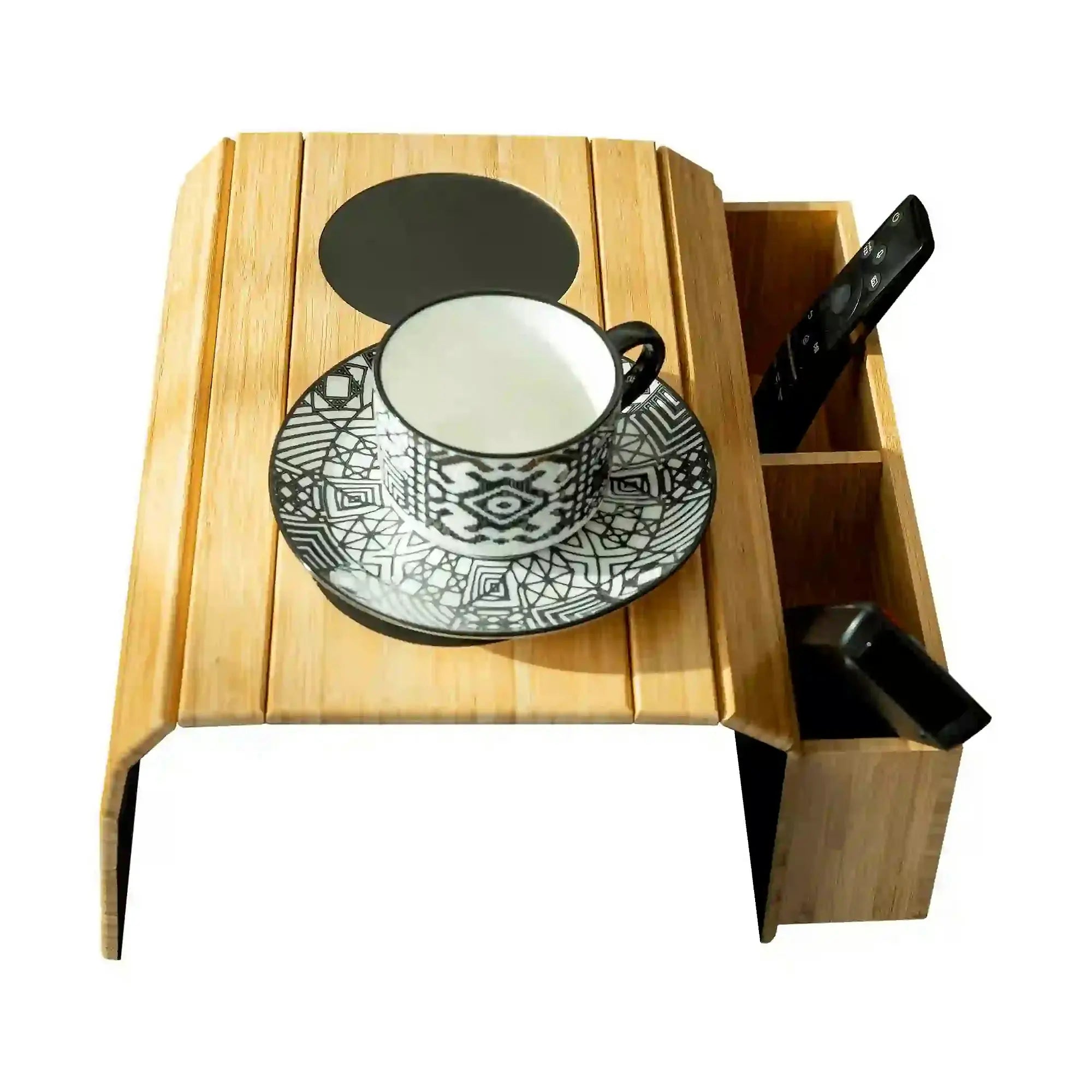 Organizator VISE, stejar/negru, bambus/pasla, 46x32x7 cm