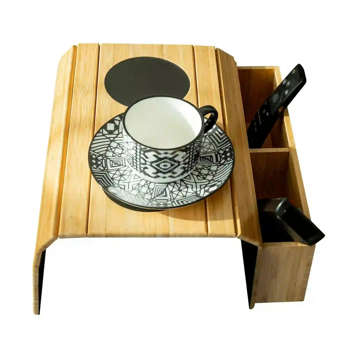 Organizator VISE, stejar/negru, bambus/pasla, 46x32x7 cm