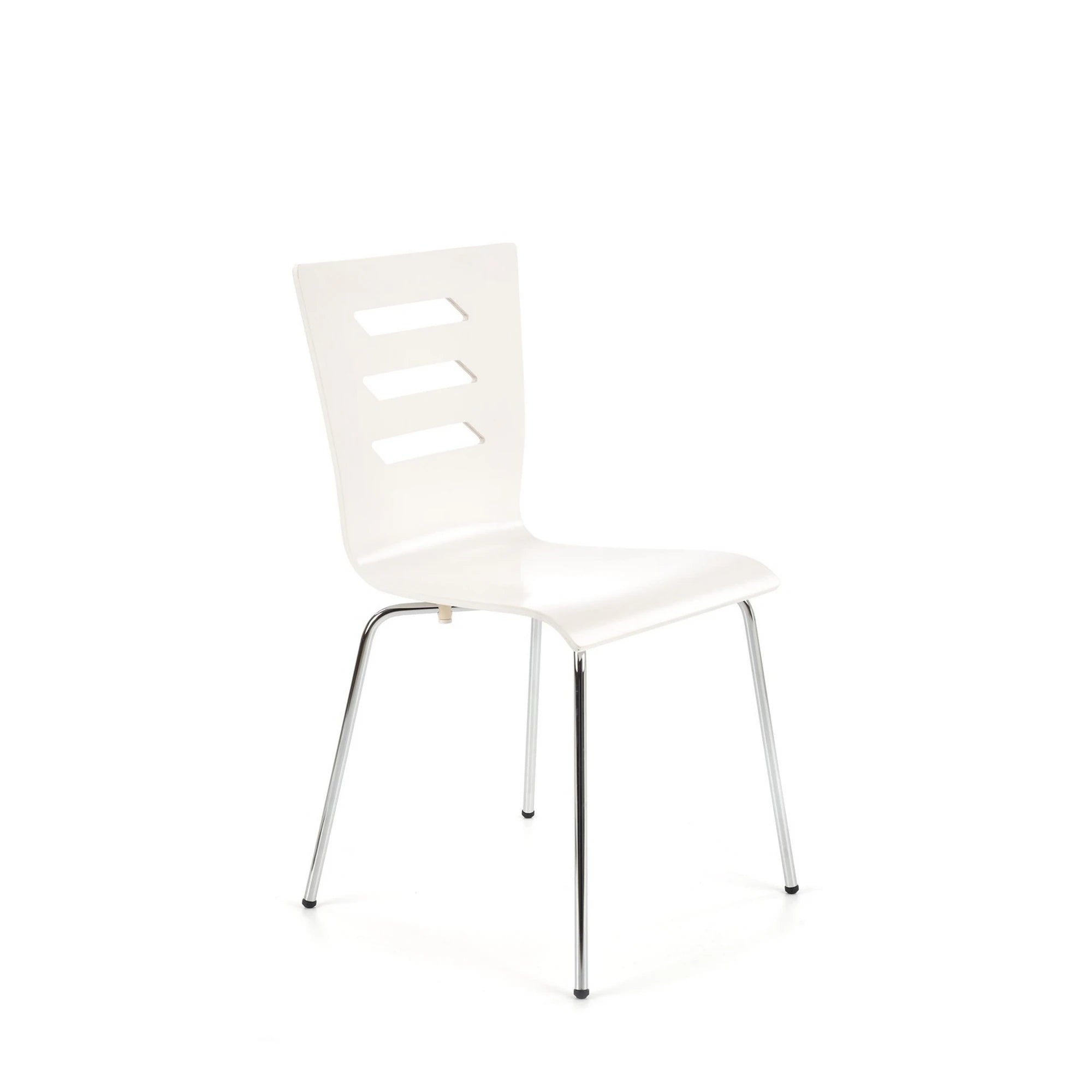 Scaun K155, alb/crom, placaj indoit/metal, 43x47x85 cm