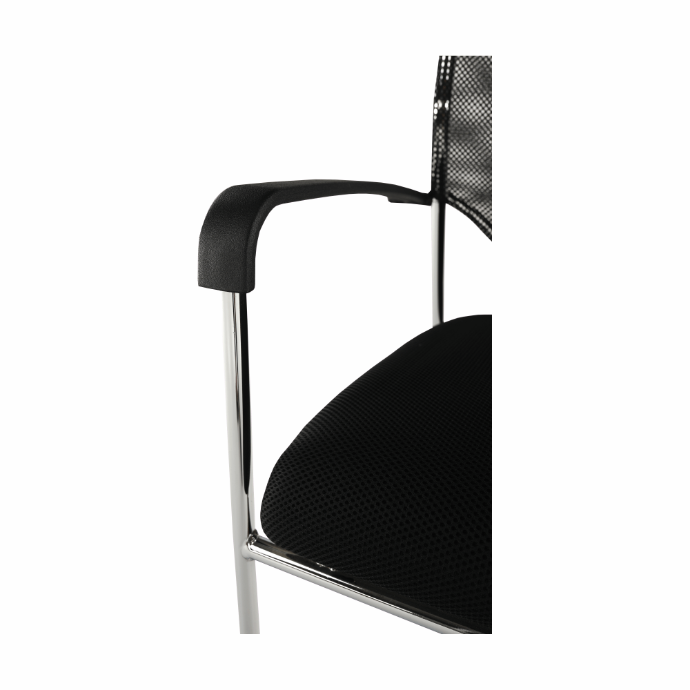Scaun conferinta UMUT, negru/crom, plasa/metal, 54x56x82 cm