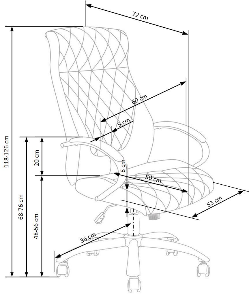 Scaun de birou HILTON, maro, piele ecologica, 60x72x118/126 cm