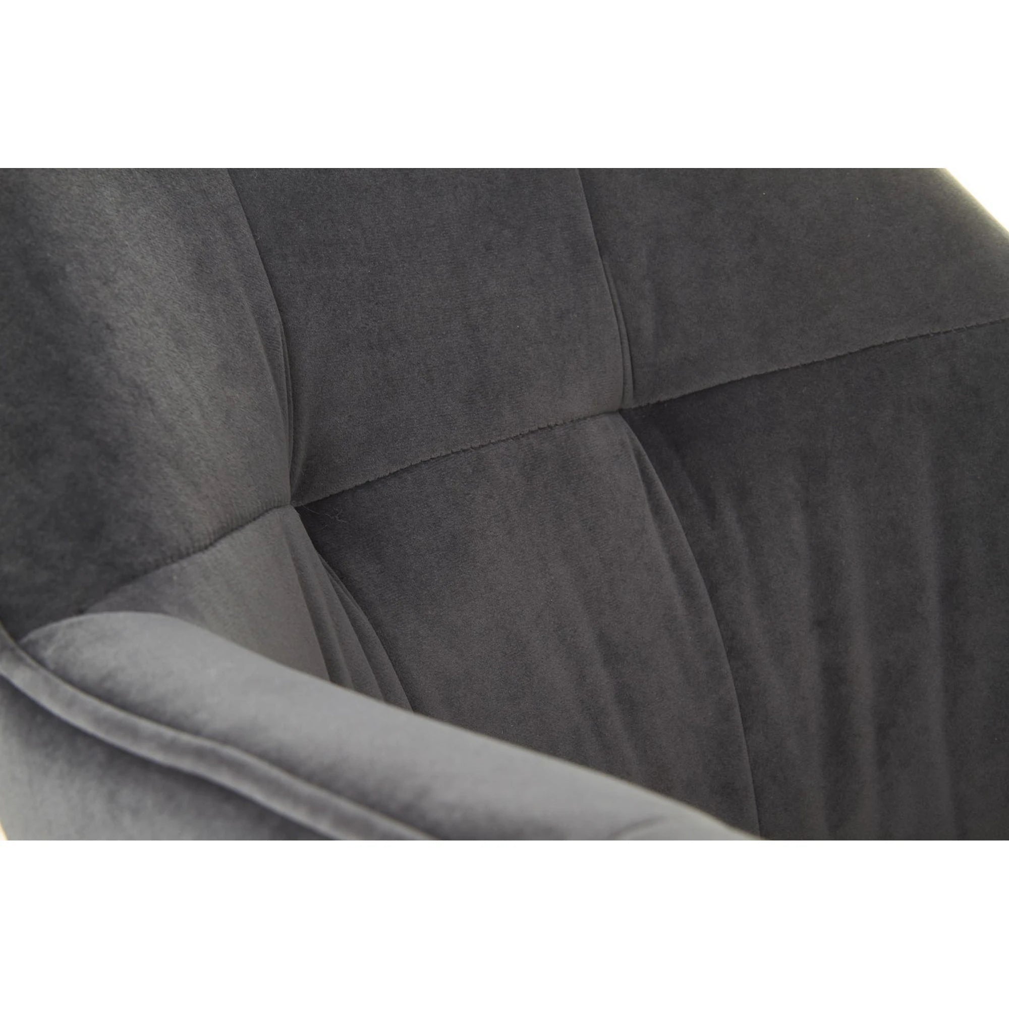 Scaun tapitat K377, gri inchis/negru, stofa catifelata/metal, 60x62x81 cm