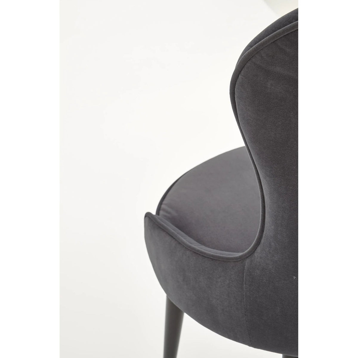 Scaun gri inchis K366, stofa catifelata/metal, 52x58x92 cm