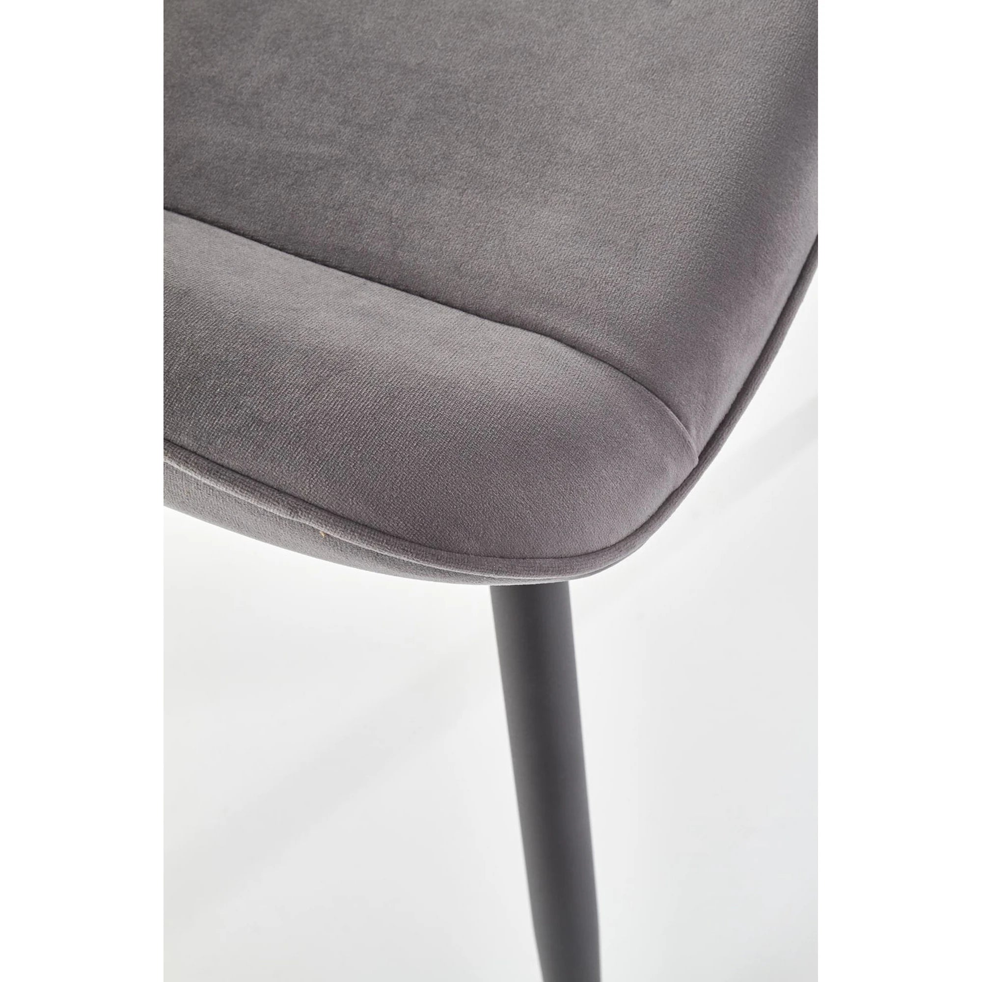 Scaun tapitat K404, gri/negru, stofa/metal, 52x58x88 cm