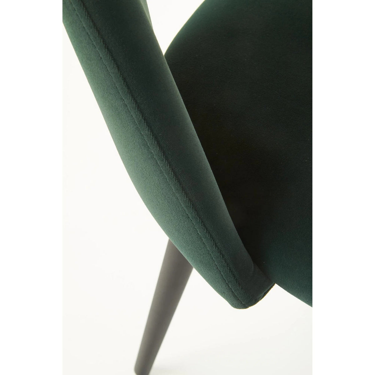 Scaun tapitat K384, verde/negru, stofa catifelata/metal, 54x57x84 cm