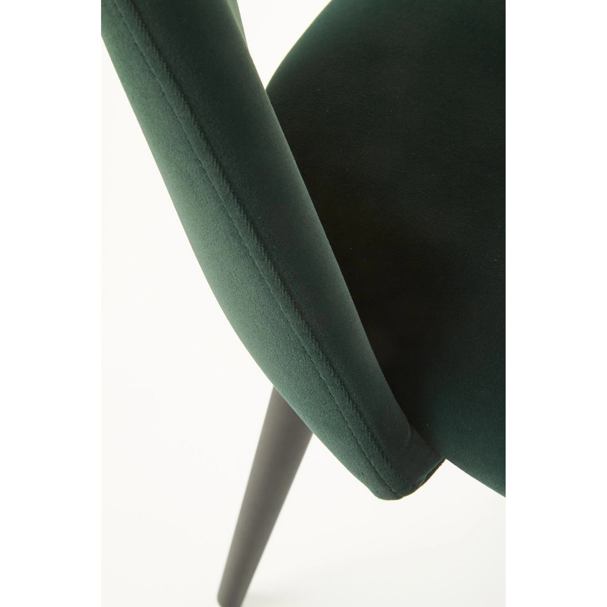 Scaun tapitat K384, verde/negru, stofa catifelata/metal, 54x57x84 cm