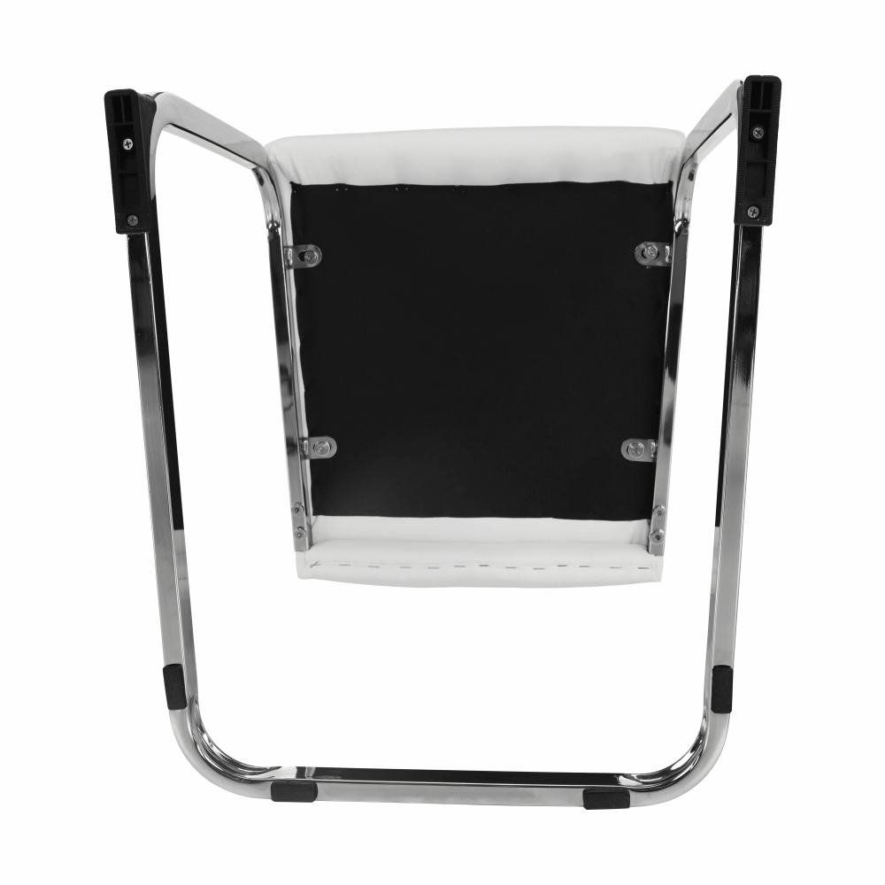 Scaun VATENA, alb/crom, piele ecologica/metal, 42x56x99 cm