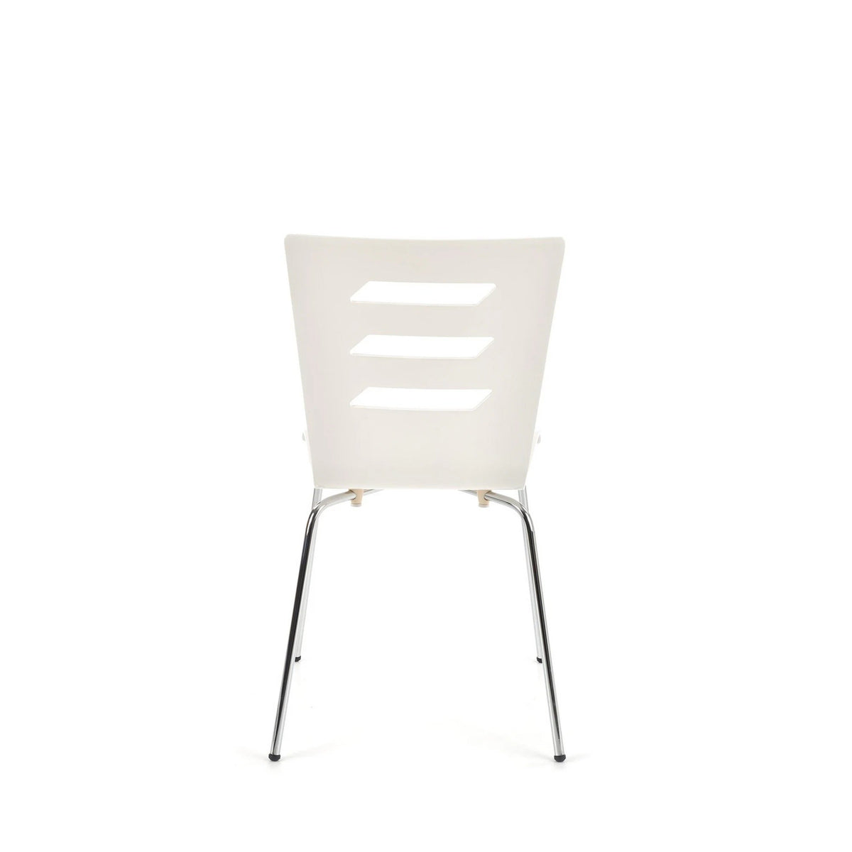 Scaun K155, alb/crom, placaj indoit/metal, 43x47x85 cm