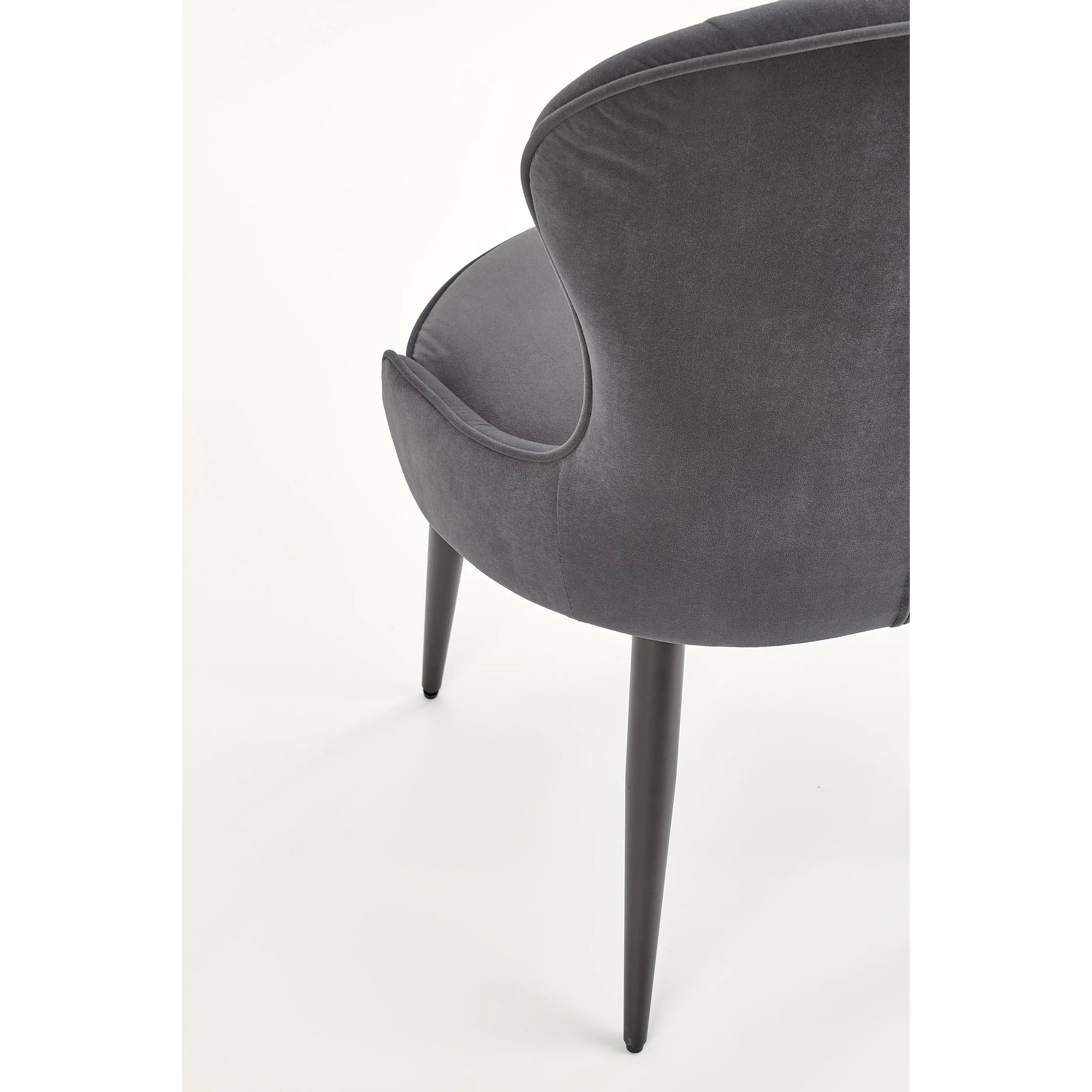 Scaun gri inchis K366, stofa catifelata/metal, 52x58x92 cm