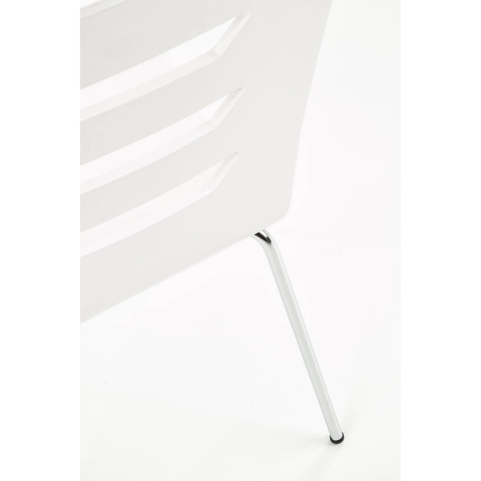 Scaun K155, alb/crom, placaj indoit/metal, 43x47x85 cm