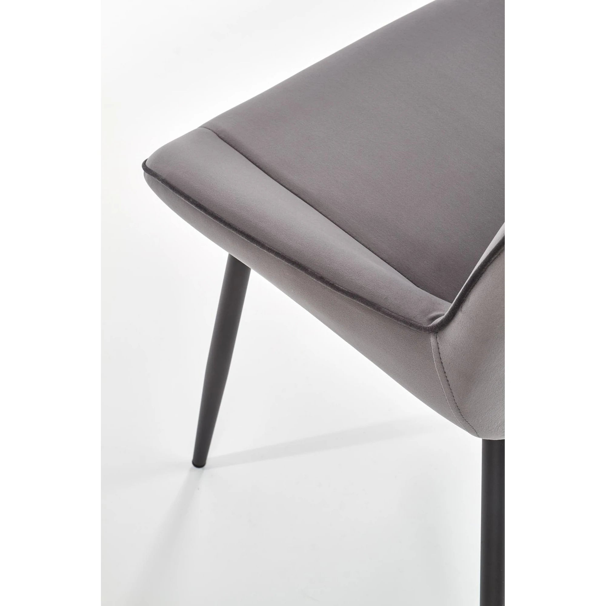 Scaun tapitat K404, gri/negru, stofa/metal, 52x58x88 cm
