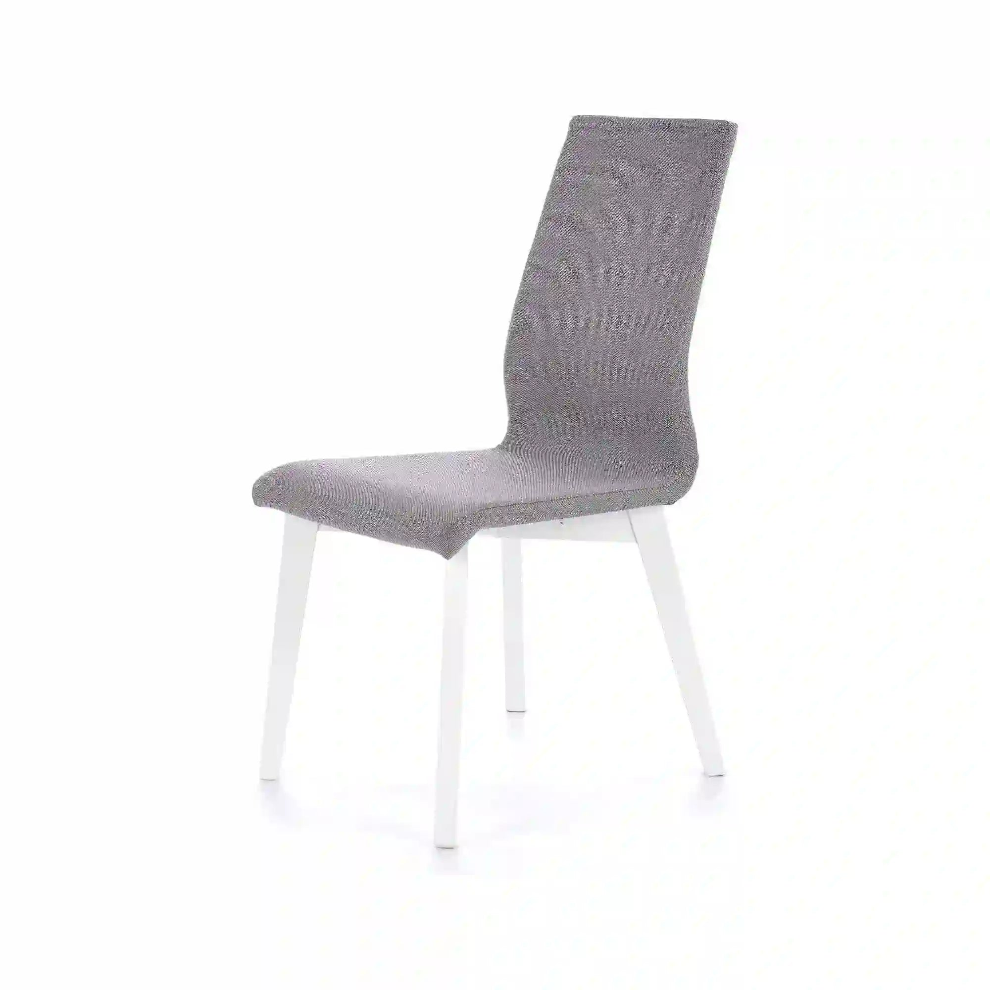 Scaun tapitat Focus, gri/alb, stofa clasica/lemn de fag, 45X61X94 CM