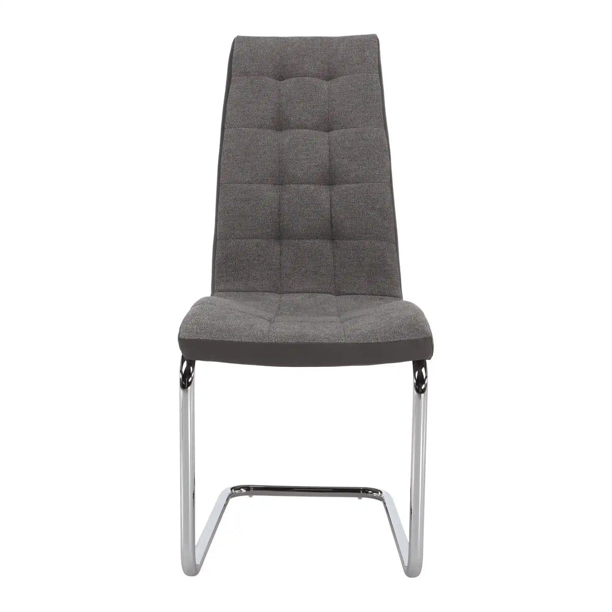 Scaun SALOMA NEW, gri, stofa clasica/pielele ecologica/metal, 42x56.5x105 cm