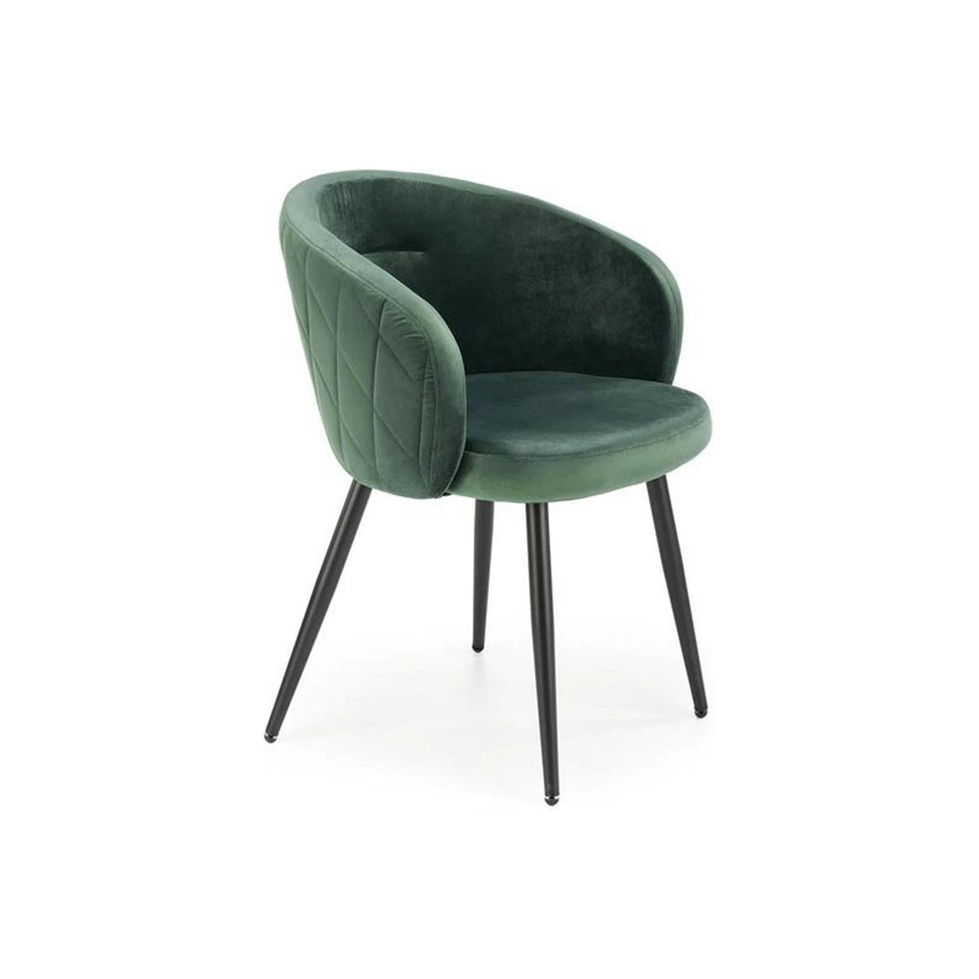 Scaun K430, verde/negru, stofa catifelata/metal, 61x54x77 cm