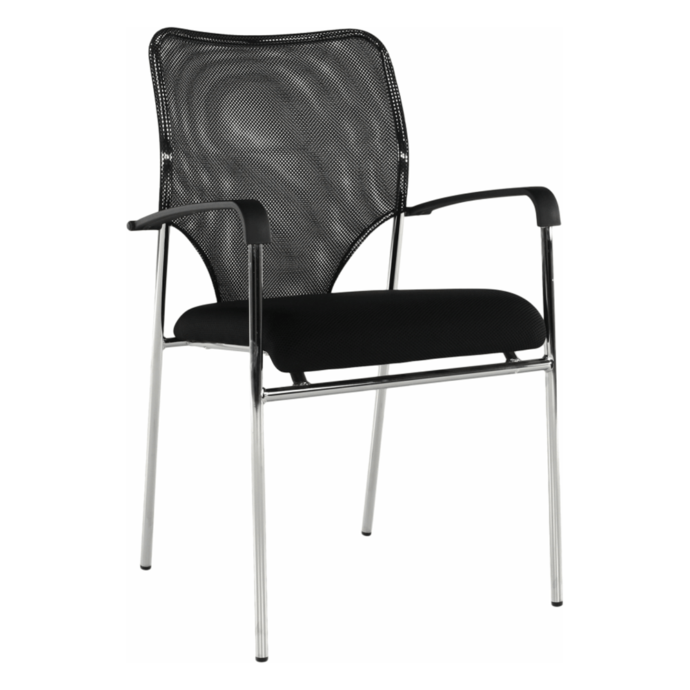 Scaun conferinta UMUT, negru/crom, plasa/metal, 54x56x82 cm