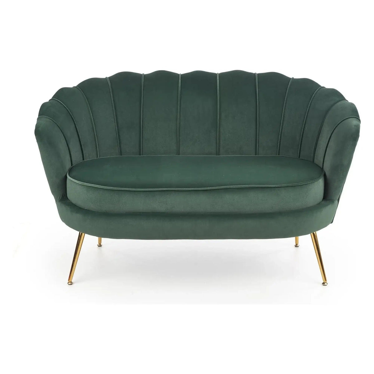Canapea AMORINITO XL, verde/auriu, stofa catifelata, 131x77x77 cm