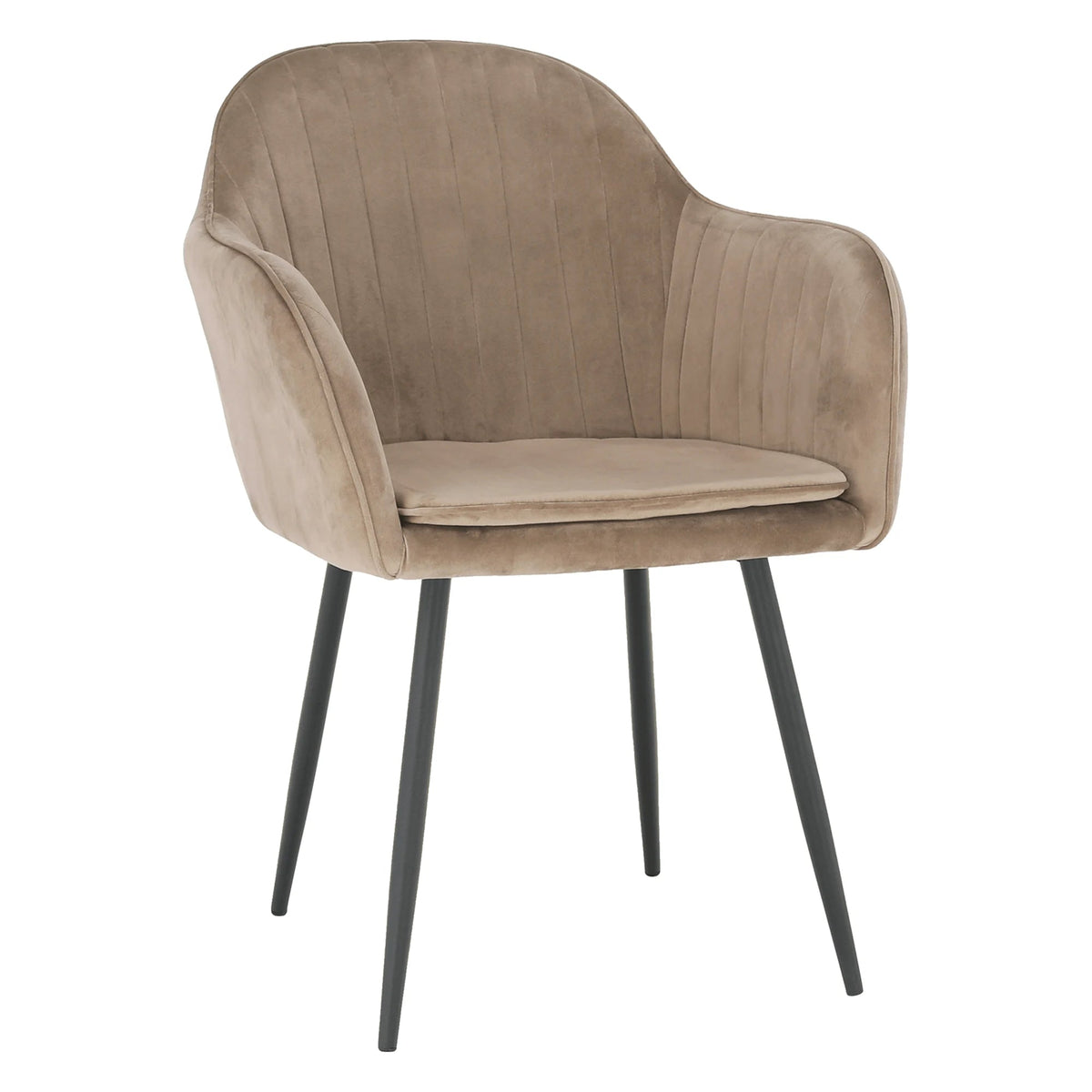 Scaun ZIRKON, gri-maro taupe/negru, stofa catifelata/metal, 56x55x82 cm