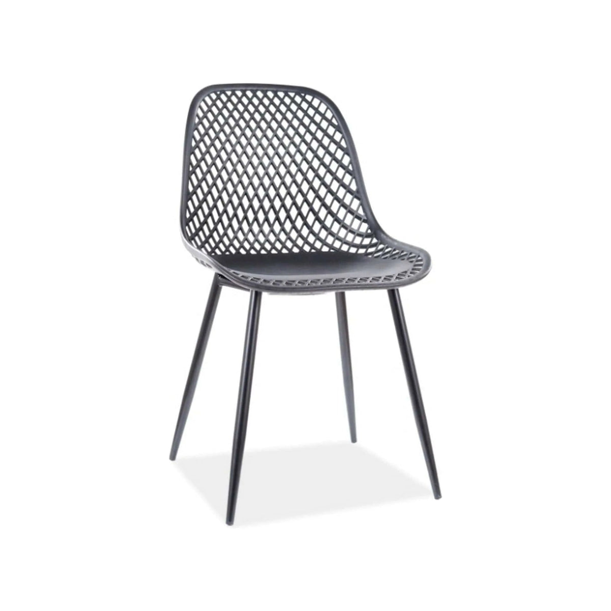 Scaun Corral A, negru, polipropilena/metal, 46x44x75 cm