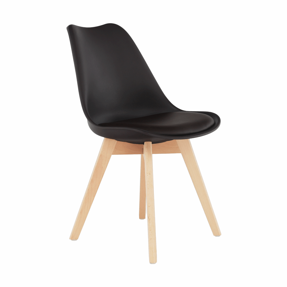 Scaun BALI 2 NEW, maro inchis/fag, piele ecologica/lemn, 48x56x80 cm
