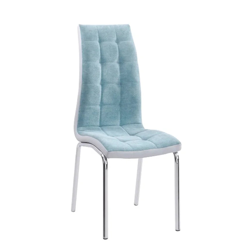 Scaun bucatarie GERDA NEW, mentol/gri/crom, textil/piele ecologica/metal, 42x58x103 cm