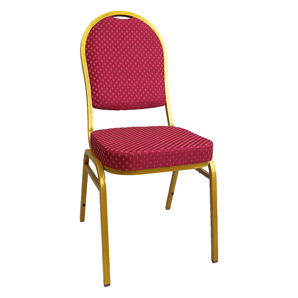 Scaun JEFF 3 NEW, rosu/auriu, tesatura/metal, 46x57x93 cm