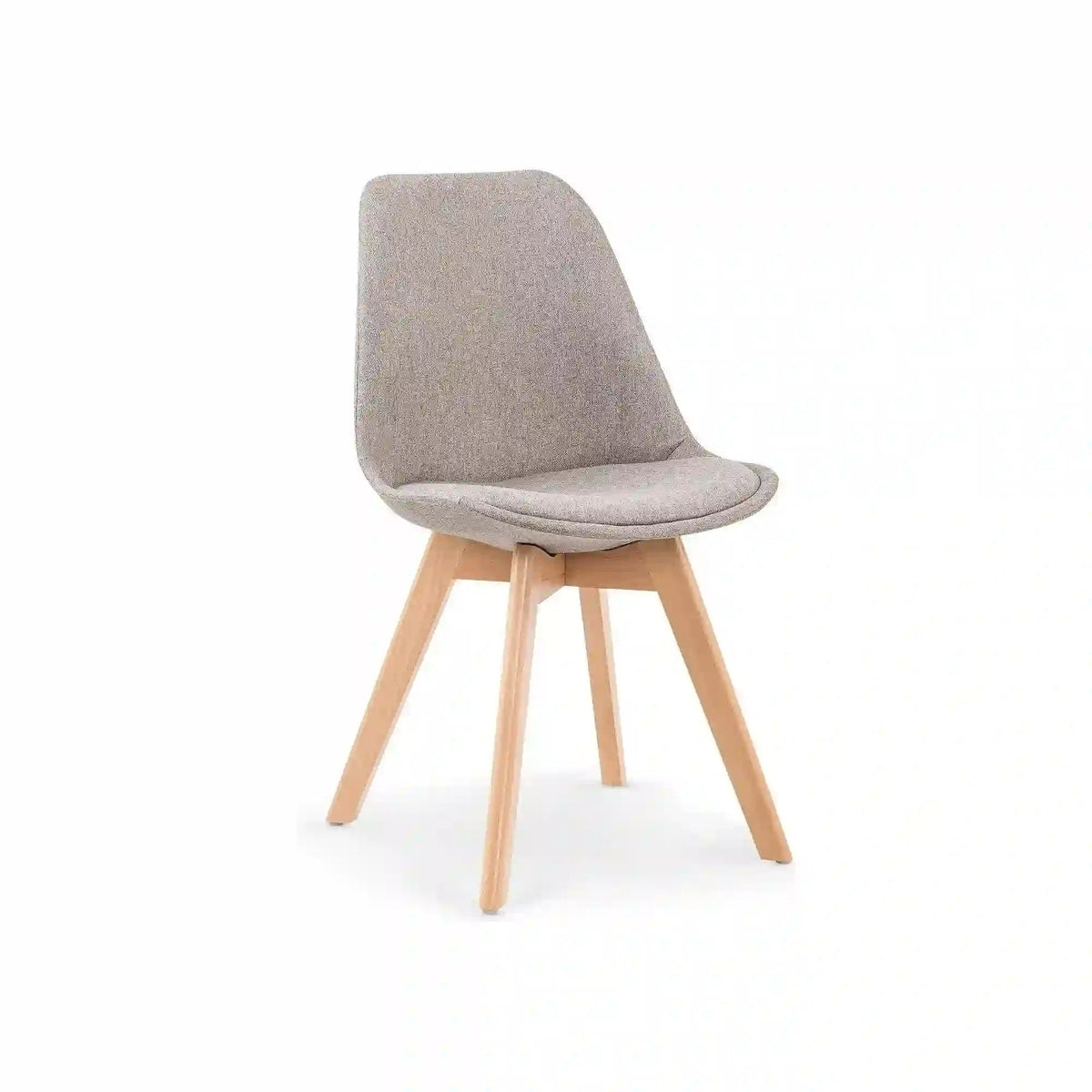 Scaun tapitat K303, gri deschis/stejar, stofa clasica/lemn, 48X54X83 CM