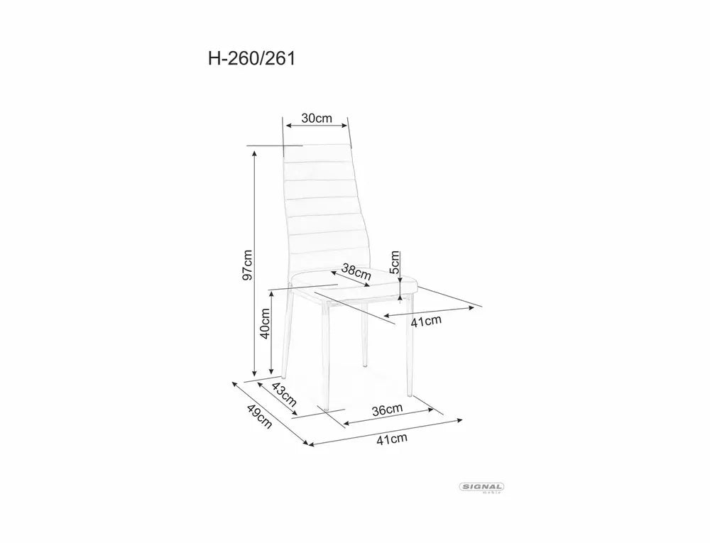 Scaun H261, negru, stofa catifelata, 40x38x96 cm