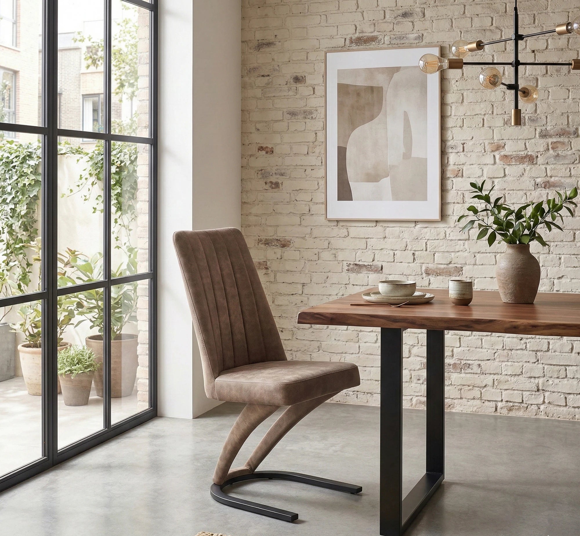 Scaun dining maro K338, maro/negru, piele ecologica/metal, 46X61X98 CM