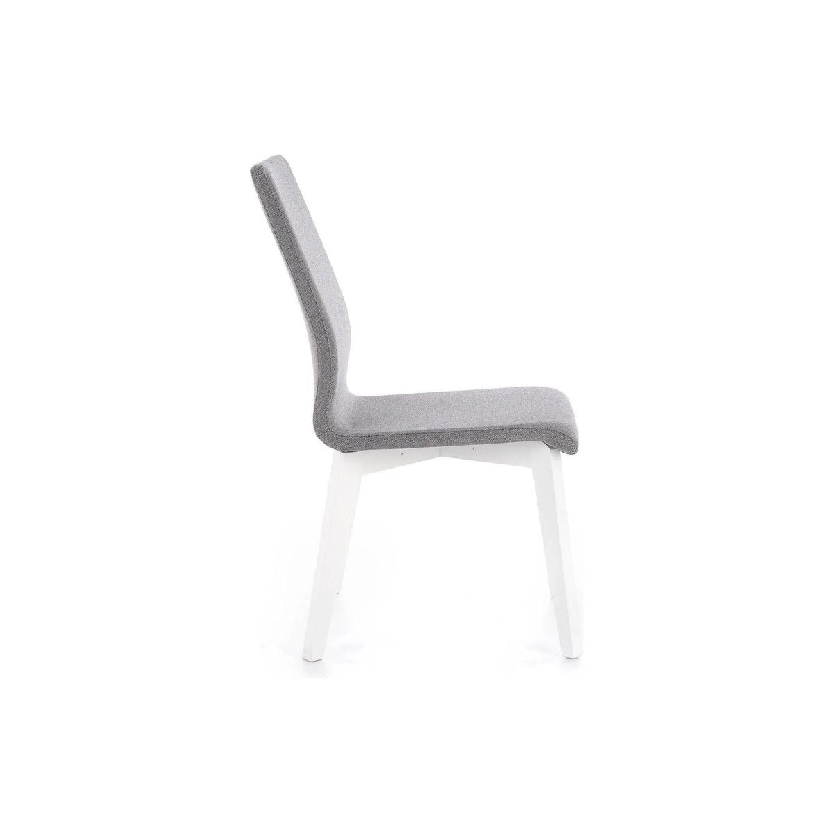 Scaun tapitat Focus, gri/alb, stofa clasica/lemn de fag, 45X61X94 CM