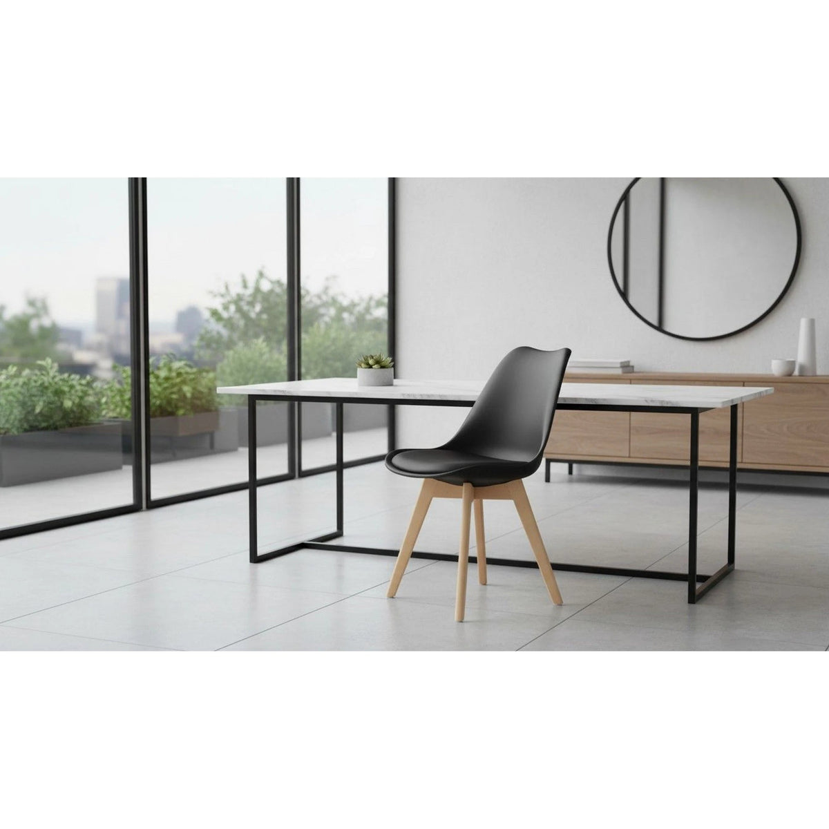 Scaun BALI 2 NEW, maro inchis/fag, piele ecologica/lemn, 48x56x80 cm
