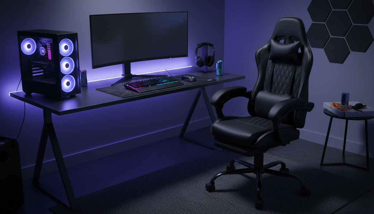 Scaun gaming G-TURBO, negru/gri, piele ecologica/metal, 65x64x125/135 cm