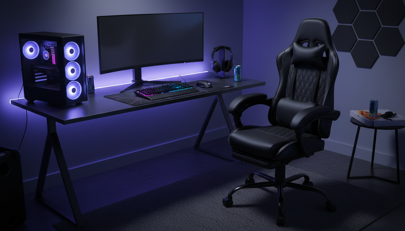 Scaun gaming G-TURBO, negru/gri, piele ecologica/metal, 65x64x125/135 cm