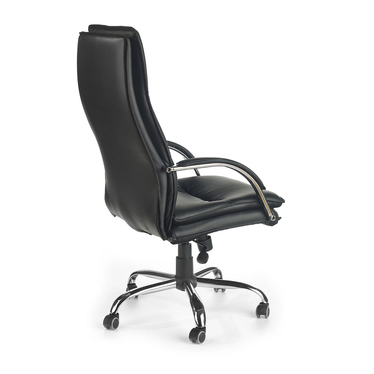 Scaun de birou STANLEY, negru, piele ecologica, 59x71x108/115 cm