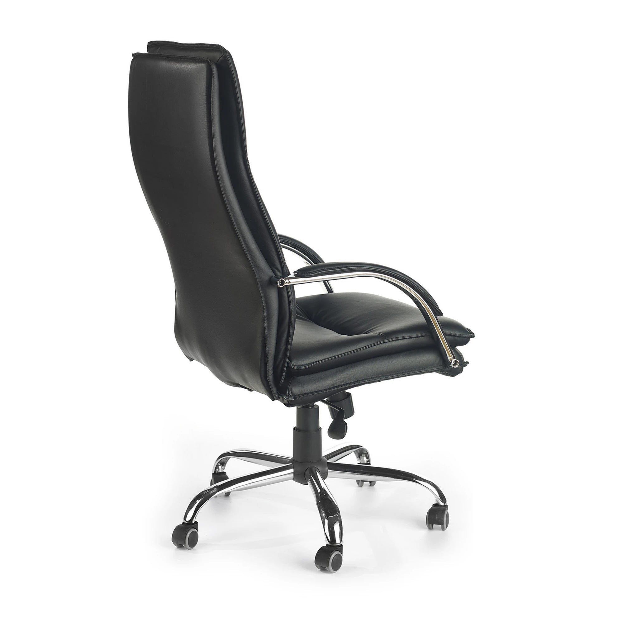 Scaun de birou STANLEY, negru, piele ecologica, 59x71x108/115 cm