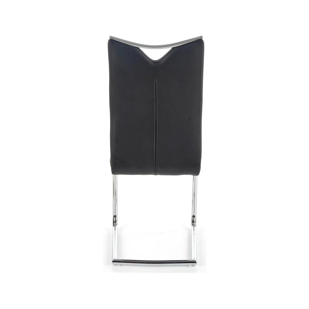 Scaun tapitat K224, negru/crom, piele ecologica/metal, 44X54X100 CM