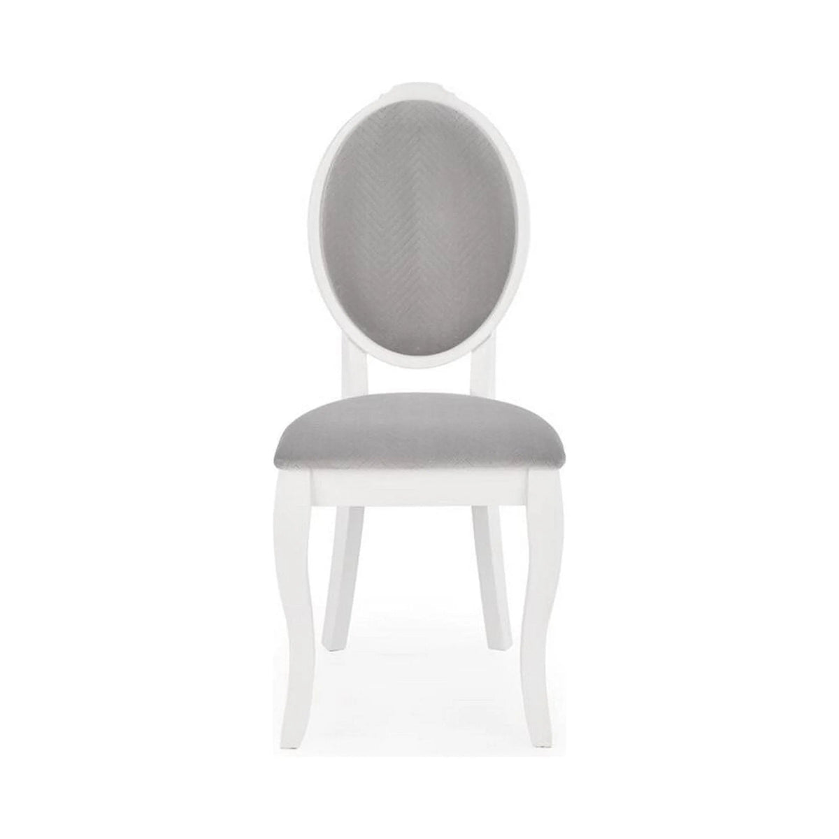 Scaun alb cu gri VELO, gri/alb, stofa catifelata/lemn, 44x53x96 cm